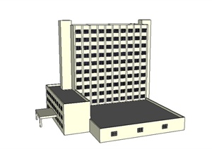 某现代简约办公建筑楼设计SU(草图大师)模型
