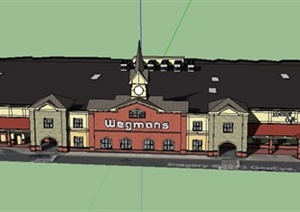 某韦格曼斯食品超市建筑设计SU(草图大师)模型