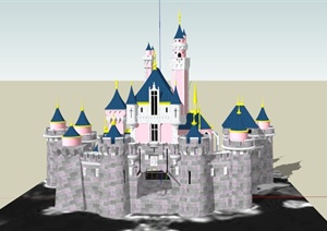 欧式某城堡建筑设计SU(草图大师)模型