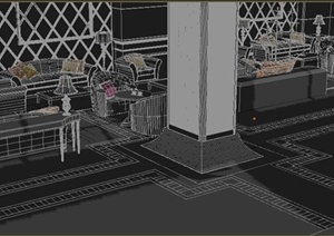某现代风格二层餐厅室内设计3DMAX模型
