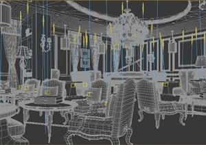 某美式风格咖啡厅室内设计3DMAX模型