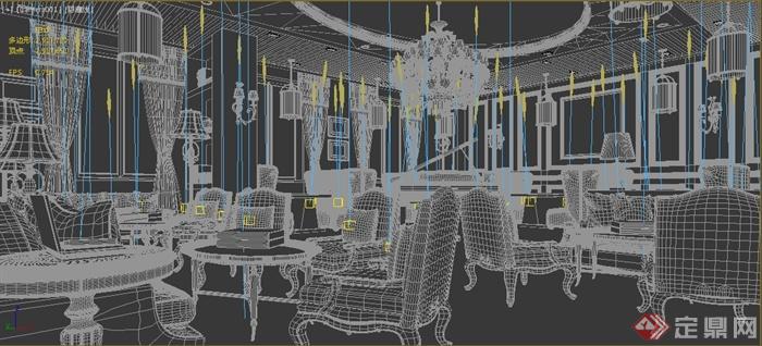 某美式风格咖啡厅室内设计3DMAX模型(1)