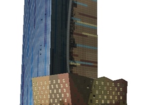 某现代风格高层商业办公建筑设计SU(草图大师)模型