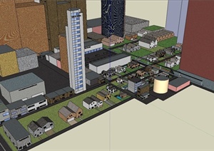 某城市新开发区域建筑设计SU(草图大师)模型