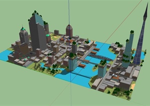 某城市建筑景观规划设计SU(草图大师)模型
