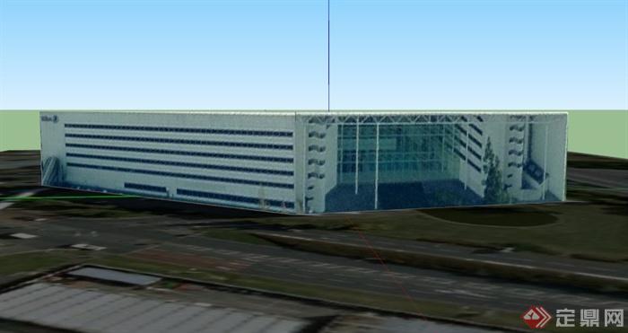 现代某市中心多层广播楼建筑设计SU模型(1)