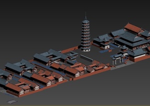 某古中式宫廷建筑群设计3DMAX模型