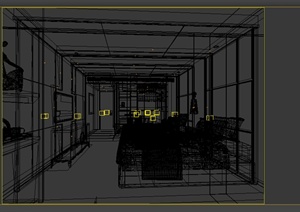 某办公区走廊电梯间设计3DMAX模型