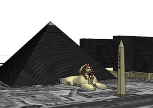 某旅游金字塔建筑设计SU(草图大师)模型