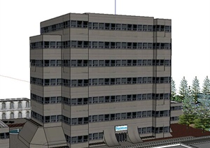 某多层办公建筑大楼设计SU(草图大师)模型