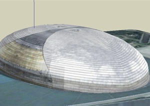 某圆形大型体育馆设计SU(草图大师)模型