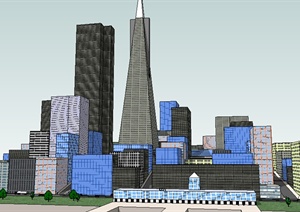 某大型商业建筑商圈设计SU(草图大师)模型