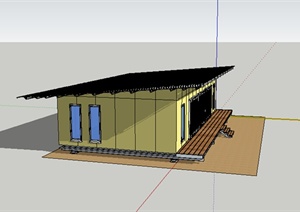 某现代居住建筑房设计SU(草图大师)模型参考