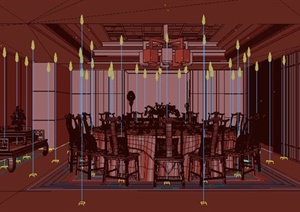 某现代餐厅包房包间设计3DMAX模型