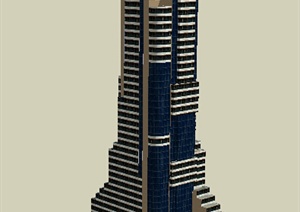 现代高层商业、办公综合建筑设计SU(草图大师)模型