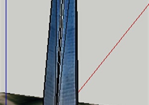 现代高层全玻璃外立面办公建筑设计SU(草图大师)模型