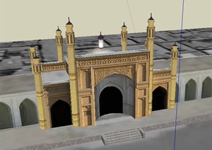 伊斯兰教堂建筑设计SU(草图大师)模型