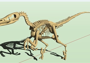 恐龙化石雕塑景观设计SU(草图大师)模型