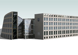 某特色商业建筑大楼设计SU(草图大师)模型
