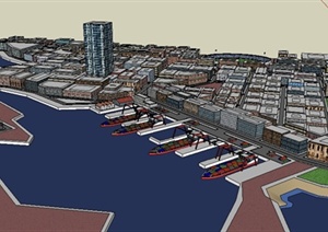 澳大利亚弗里曼特尔港口建筑设计SU(草图大师)模型