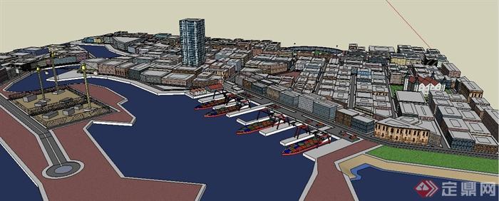 澳大利亚弗里曼特尔港口建筑设计SU模型(1)