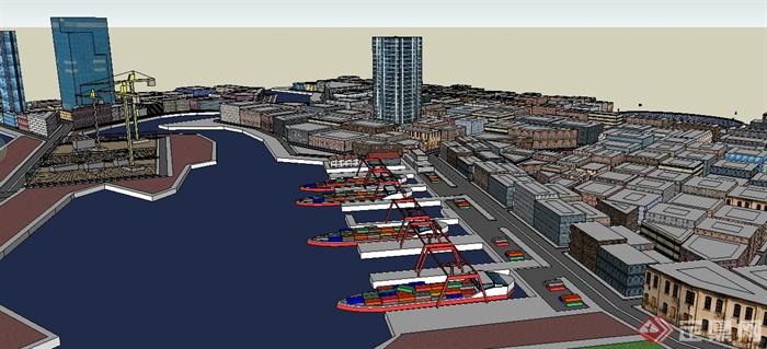 澳大利亚弗里曼特尔港口建筑设计SU模型(3)