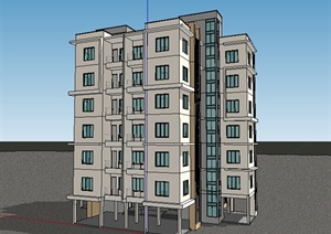 某多层住宅楼设计SU(草图大师)模型参考