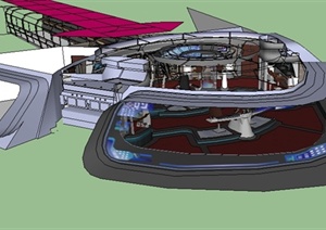 某航天科技控制中心建筑设计SU(草图大师)模型