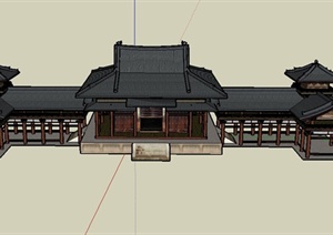 某日本神庙古建筑设计SU(草图大师)模型