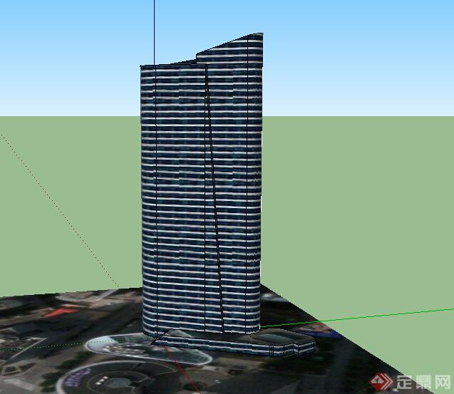 某高层商业建筑大厦SU模型素材