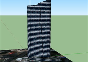 某高层商业建筑大厦SU(草图大师)模型素材