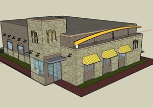 某麦当劳餐厅建筑设计SU(草图大师)模型