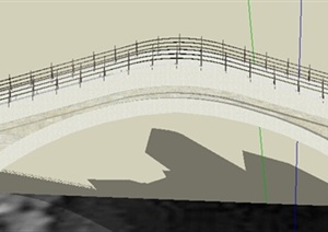 简欧风格单孔拱桥设计SU(草图大师)模型