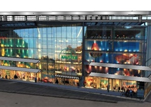 某现代风格商业中心购物中心建筑设计SU(草图大师)模型