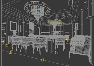 某商业餐厅包房室内装修设计3DMAX模型