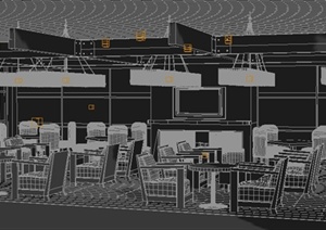 现代风格商业餐厅室内设计3DMAX模型