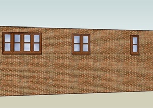 某住宅建筑墙体设计SU(草图大师)模型