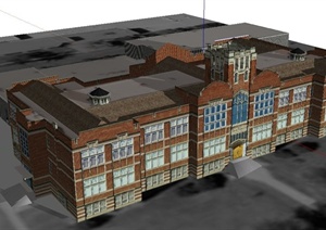 某欧式学校建筑设计SU(草图大师)模型