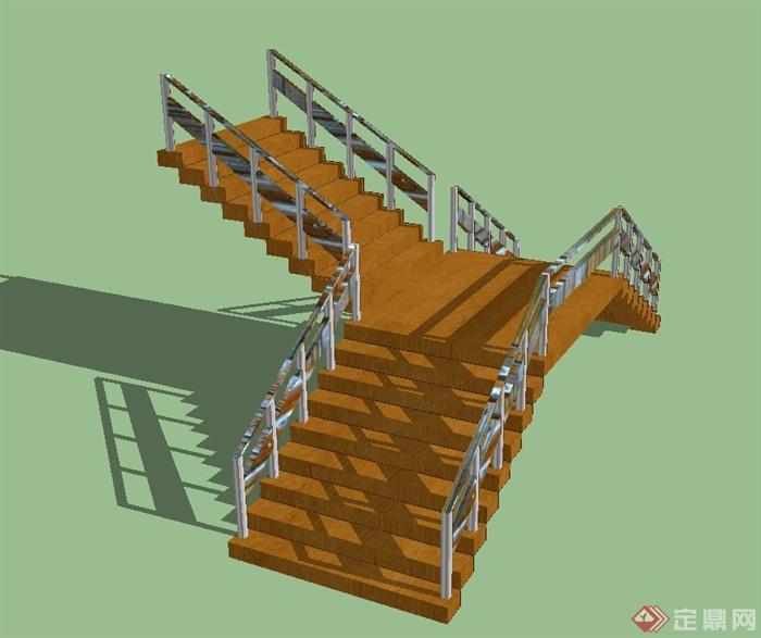某建筑三叉楼梯设计SU模型(1)