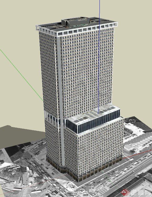 纽约广场酒店建筑设计SU模型(1)