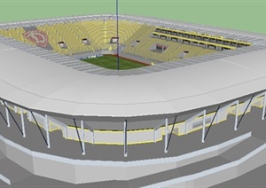 某现代风格足球场体育馆建筑设计SU(草图大师)模型