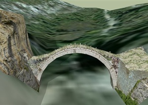 某郊外自然石拱桥设计SU(草图大师)模型