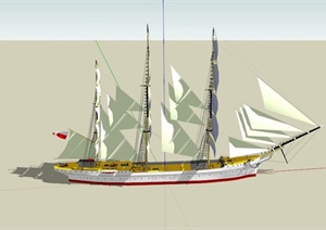 某大型帆船设计SU(草图大师)模型