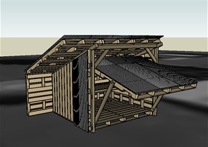 某木质结构储藏室设计SU(草图大师)模型