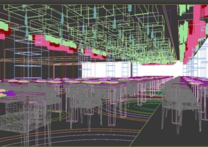 某大型餐厅室内设计3DMAX模型素材
