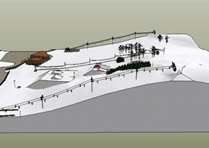 某欧式滑雪旅游景观设计SU(草图大师)模型