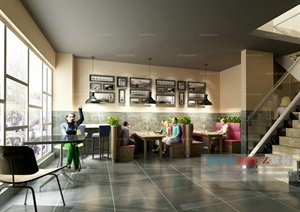 某咖啡厅室内设计3DMAX模型