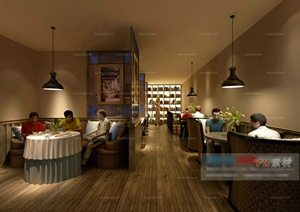 某简约豪华咖啡厅会所设计3DMAX模型