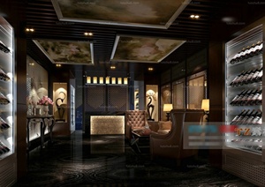 现代目城市酒吧室内装修装饰设计3DMAX模型