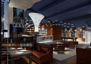 某现代豪华酒吧室内设计3DMAX模型素材